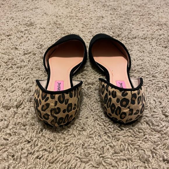 Betsey Johnson Cocoh Leopard Black D'Orsay Flats Leather Suede size 7.5 - Picture 4 of 7